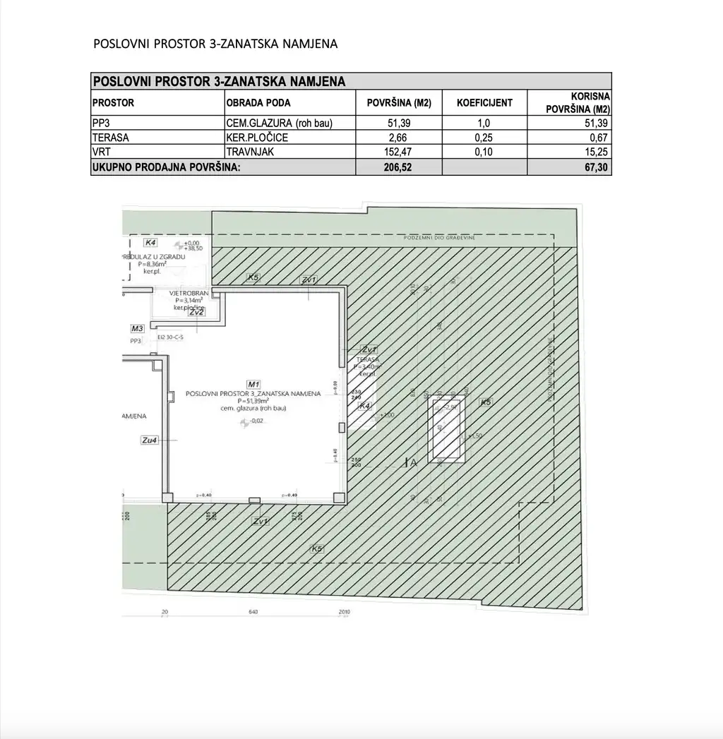 Split, Mejaši – poslovni prostor v novogradnji s teraso