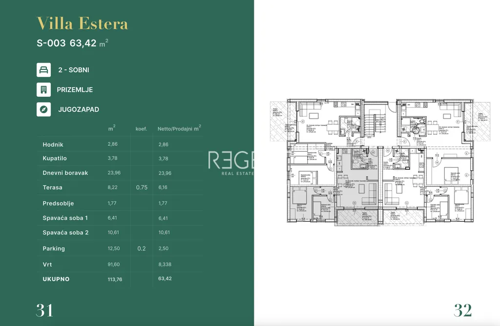 Zadar, Privlaka - Appartement de trois pièces dans un complexe résidentiel près de la mer 63 m2, nouvelle construction