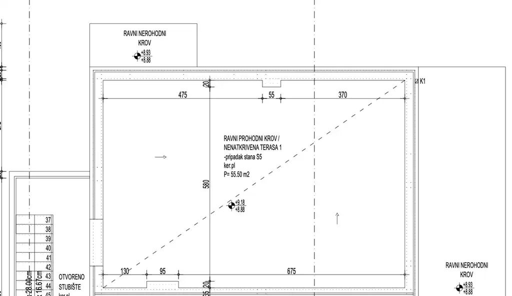 Marina, Poljica - Dvosoban stan s krovnom terasom modernoj novogradnji