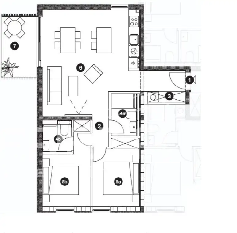 Hvar, Vrboska - appartamento con due camere da letto, nuova costruzione
