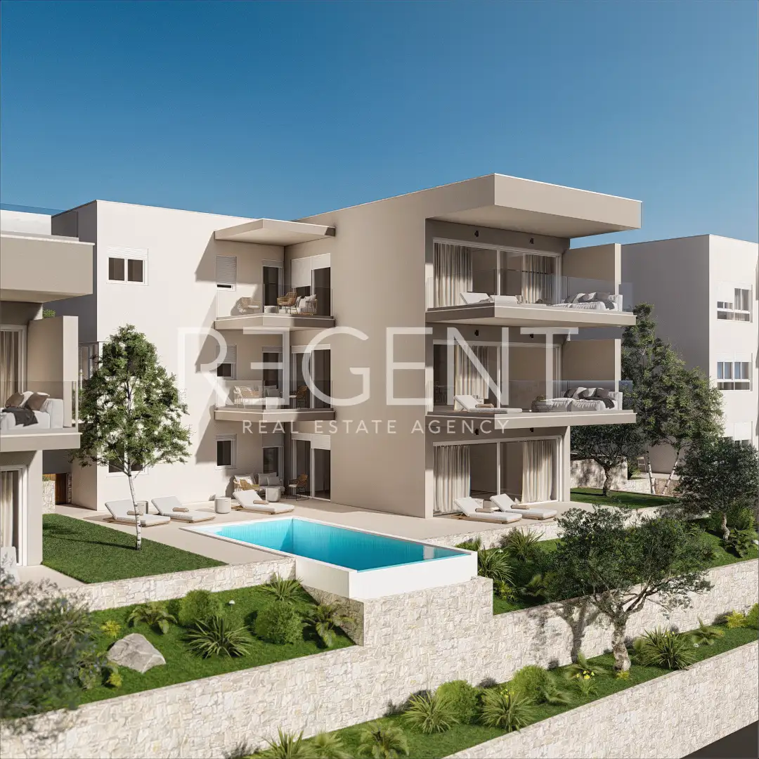 Trogir, Marina - Dreizimmerwohnung mit Pool in modernem Neubau