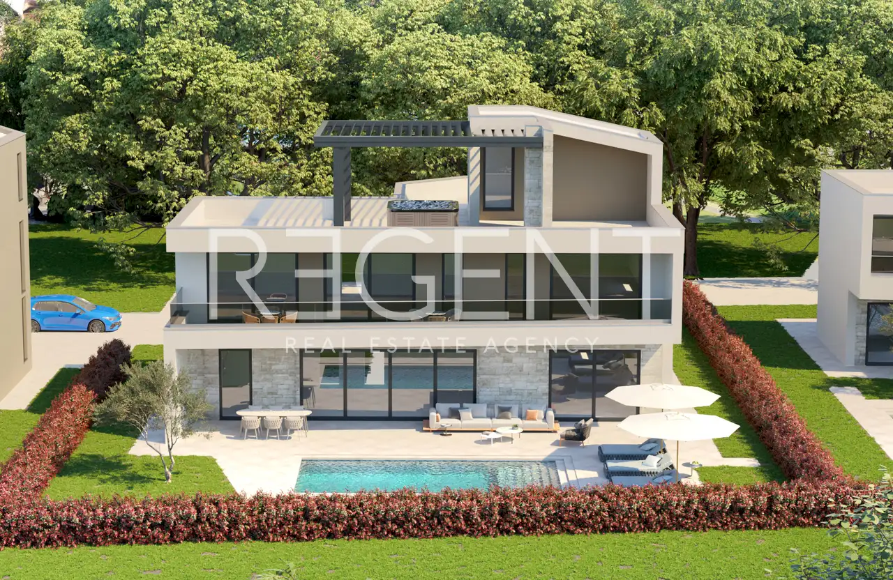 Istrie, Tar-Vabriga - Villa moderne avec vue sur la mer