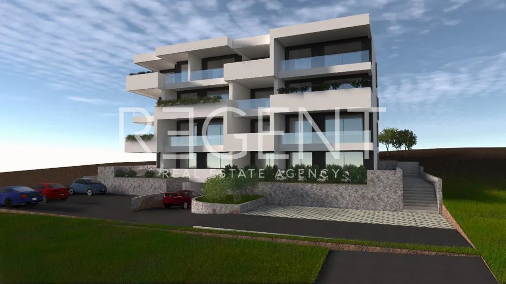 Trogir, Okrug Gornji – Dvosoban stan s pogledom na more 65 m2 novogradnja