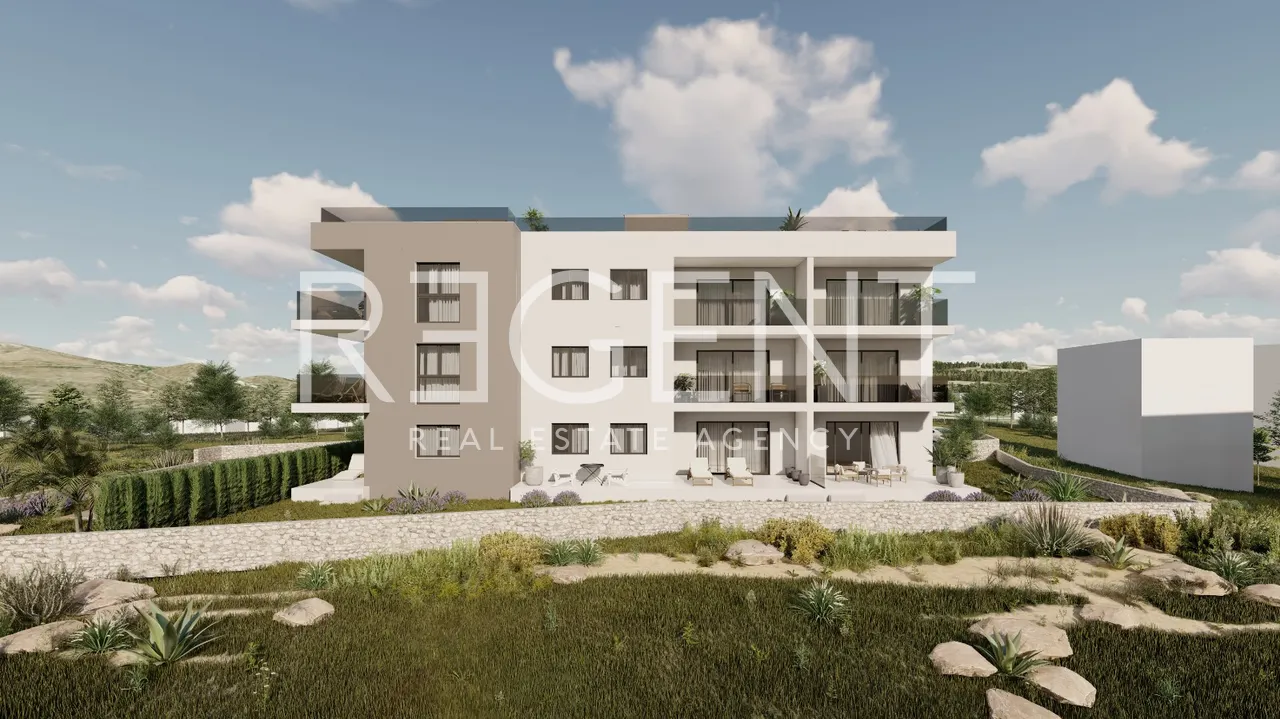 Trogir, Čiovo – Penthouse s výhledem na moře 57 m2 novostavba