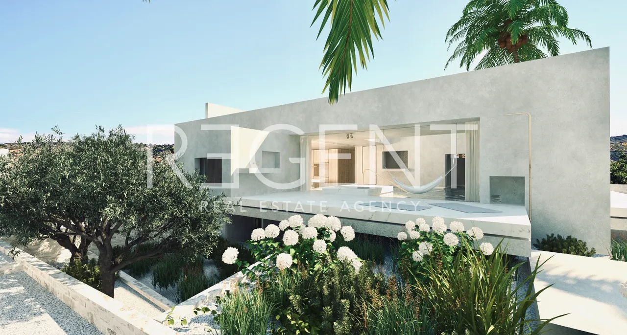 Brač, Milna - pozemek s projektem pro 3 vily 2050 m2