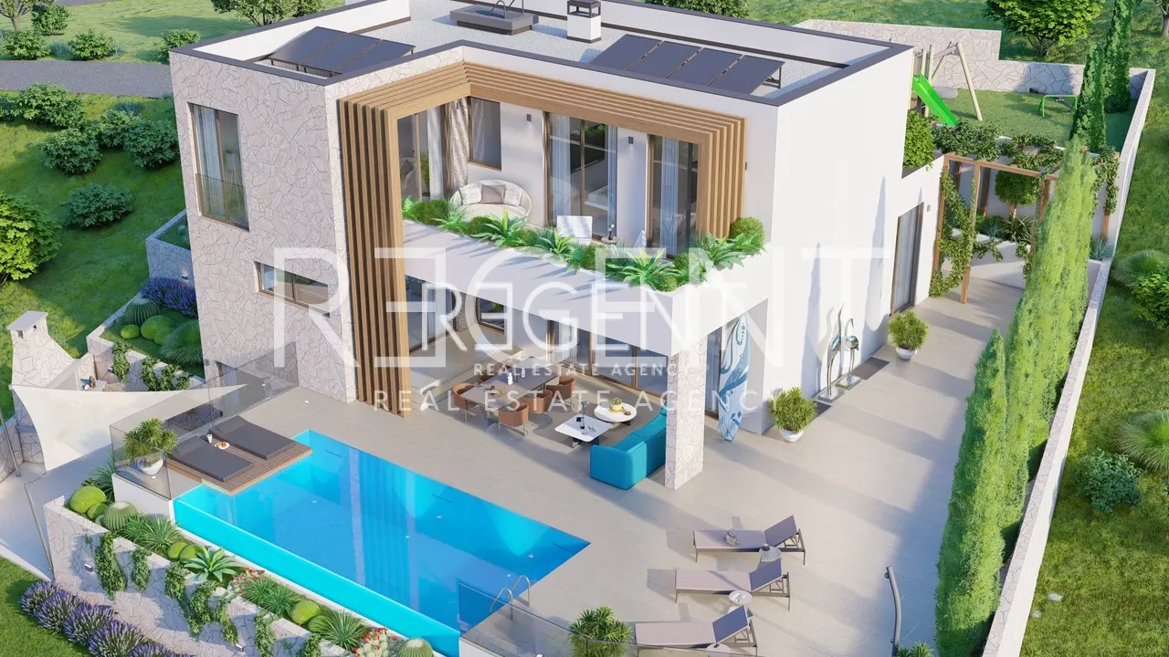 Split, Klis - Pozemek s projektem luxusní vily 751 m2