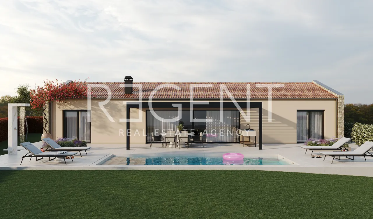 Istrien, Žminj - Modernes ebenerdiges Haus mit Pool 106 m2