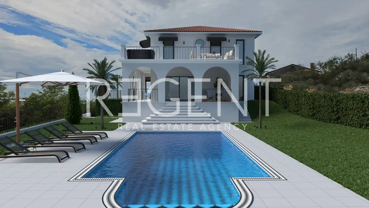 Vila 384m², okolica Buja — bazen, pogled i 832m² okućnica,mir