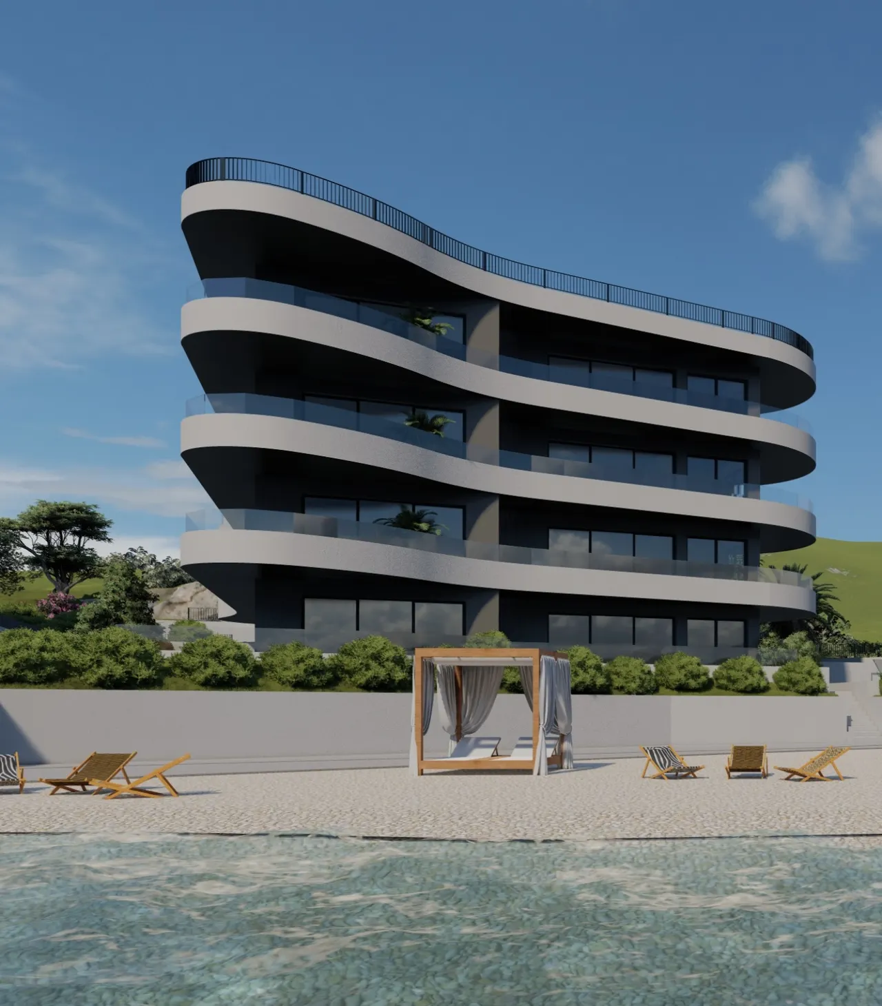 Trogir, Seget Donji - Appartamento con due camere da letto in prima fila sul mare 78m2