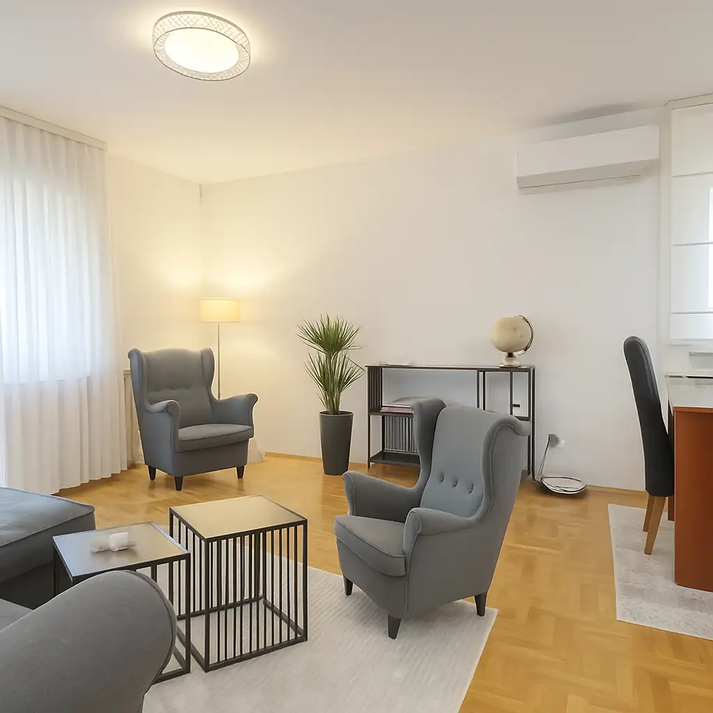 Zagabria, Mlinovi – appartamento trilocale con balcone al piano terra