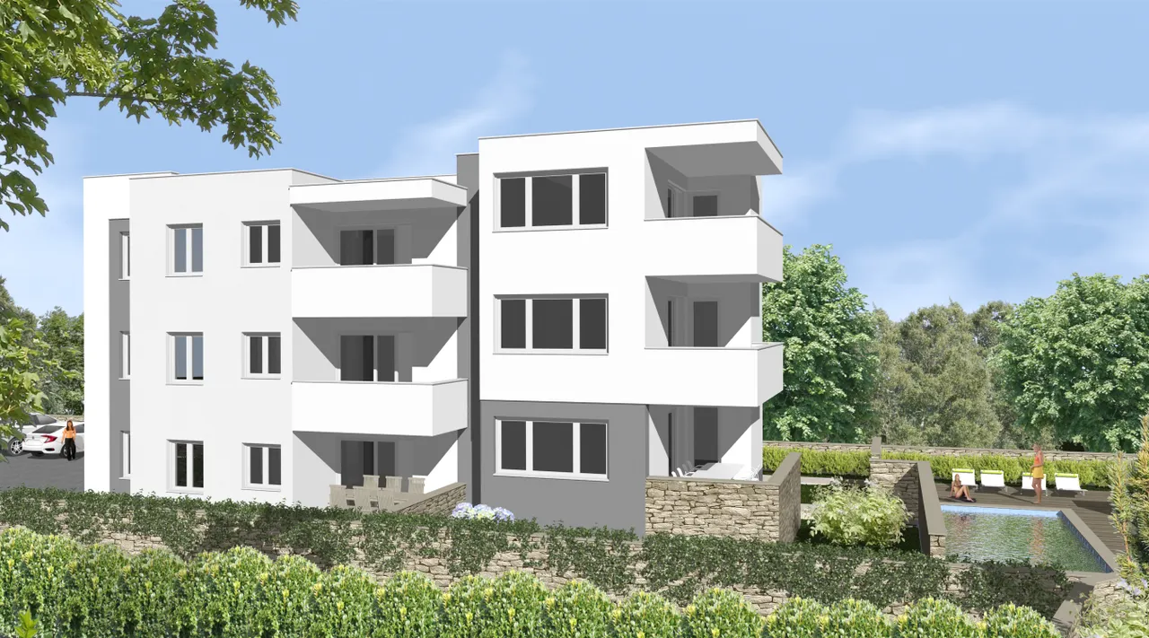 Pag,Novalja – Moderan dvosoban stan sa vrtom 54 m2 novogradnja
