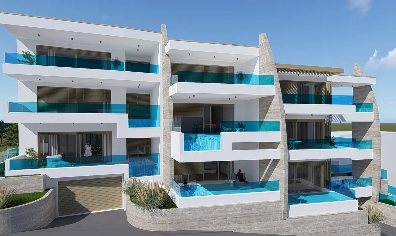 Šibenik, Grebaštica - Dvoupokojový byt s bazénem 92 m2 NOVÁ VÝSTAVBA