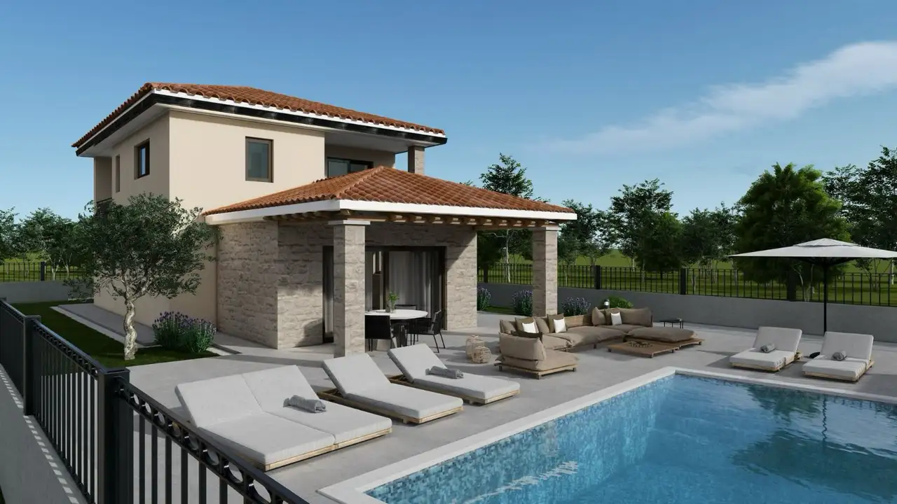 Poreč, Vežnaveri – moderna dvoetažna kuća s bazenom