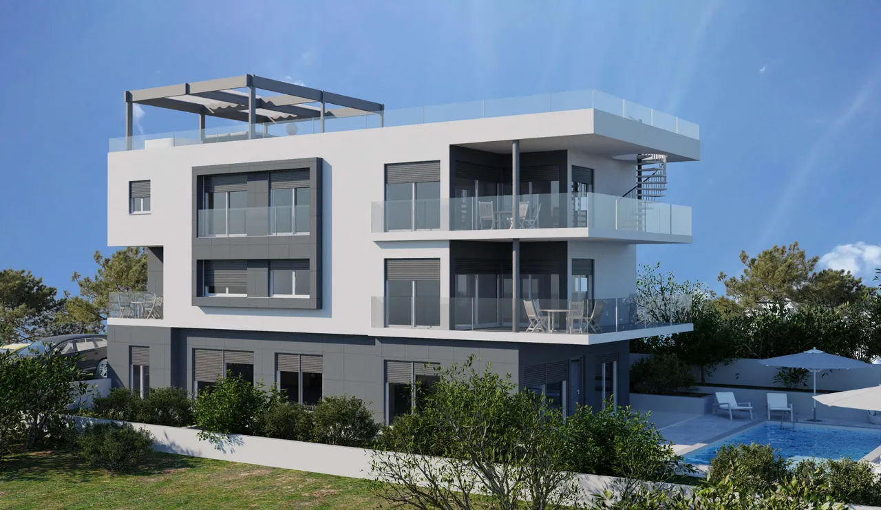 Trogir, Čiovo - Dvojizbový byt NOVÁ STAVBA 58 m2