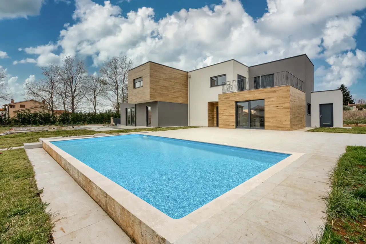 Kaštelir-Labinci - Dvojna kuća s bazenom i pogledom na more