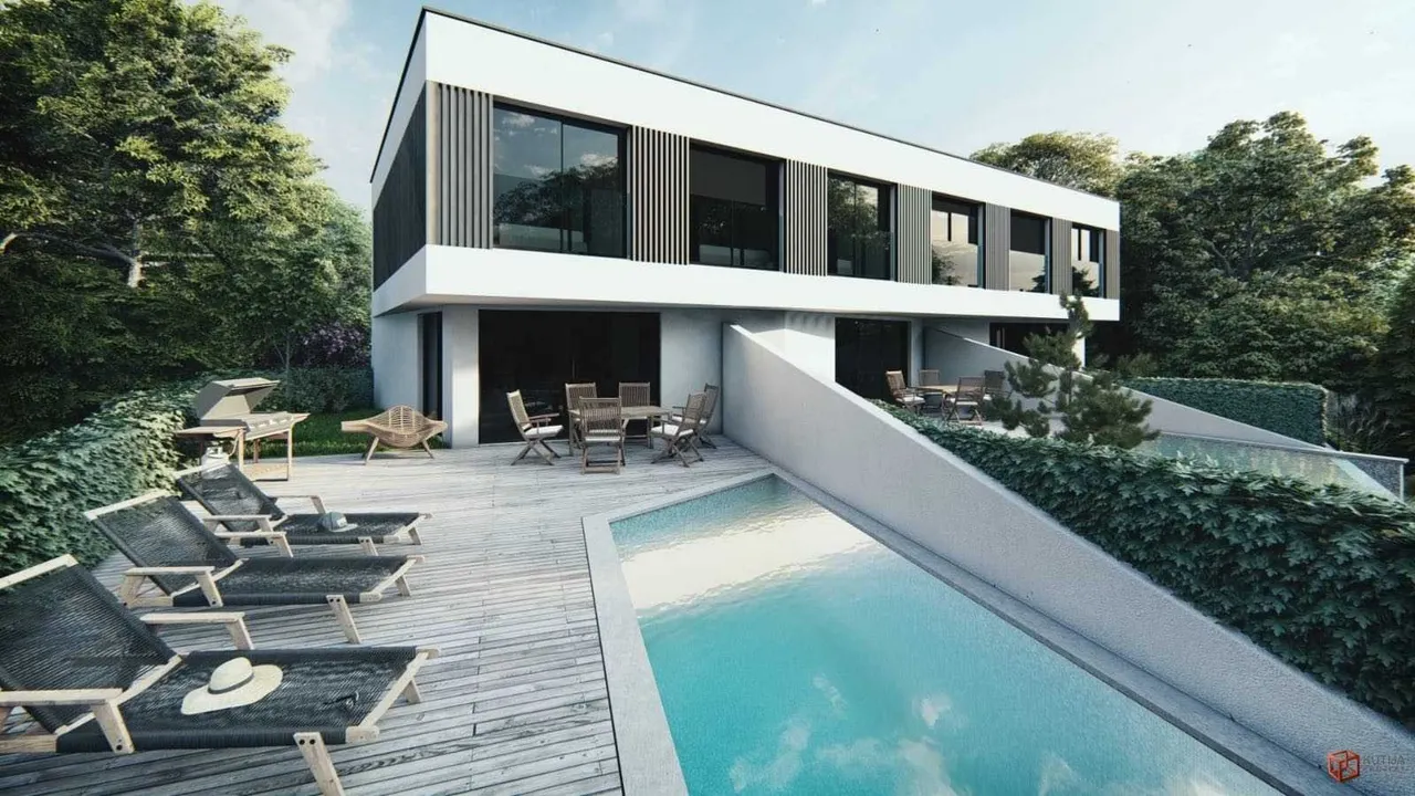 Pag, Mandre - Modern two-story apartment with pool, new building