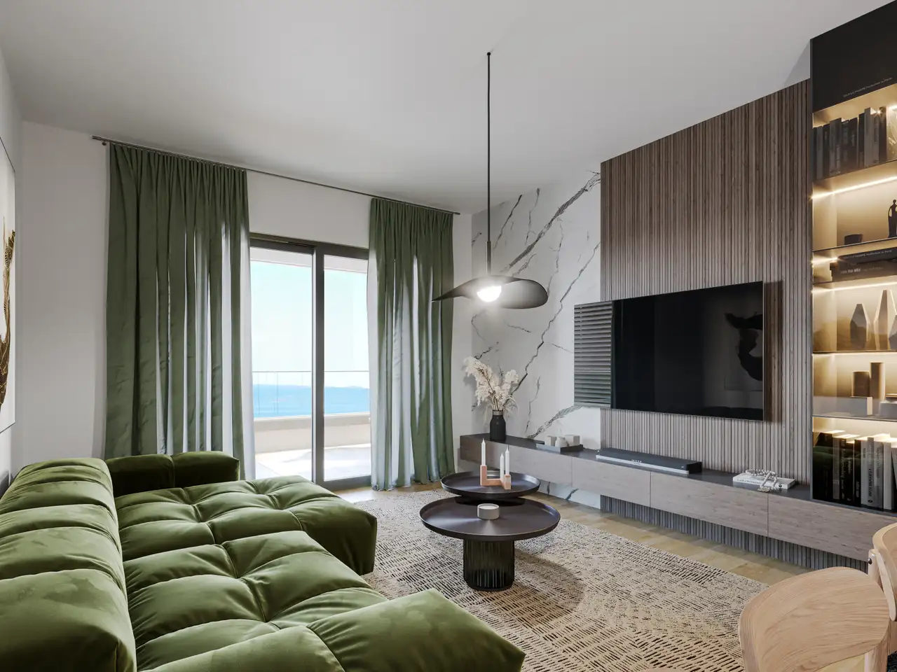 Split, Duilovo - Appartement de deux pièces avec balcon et vue sur la mer.