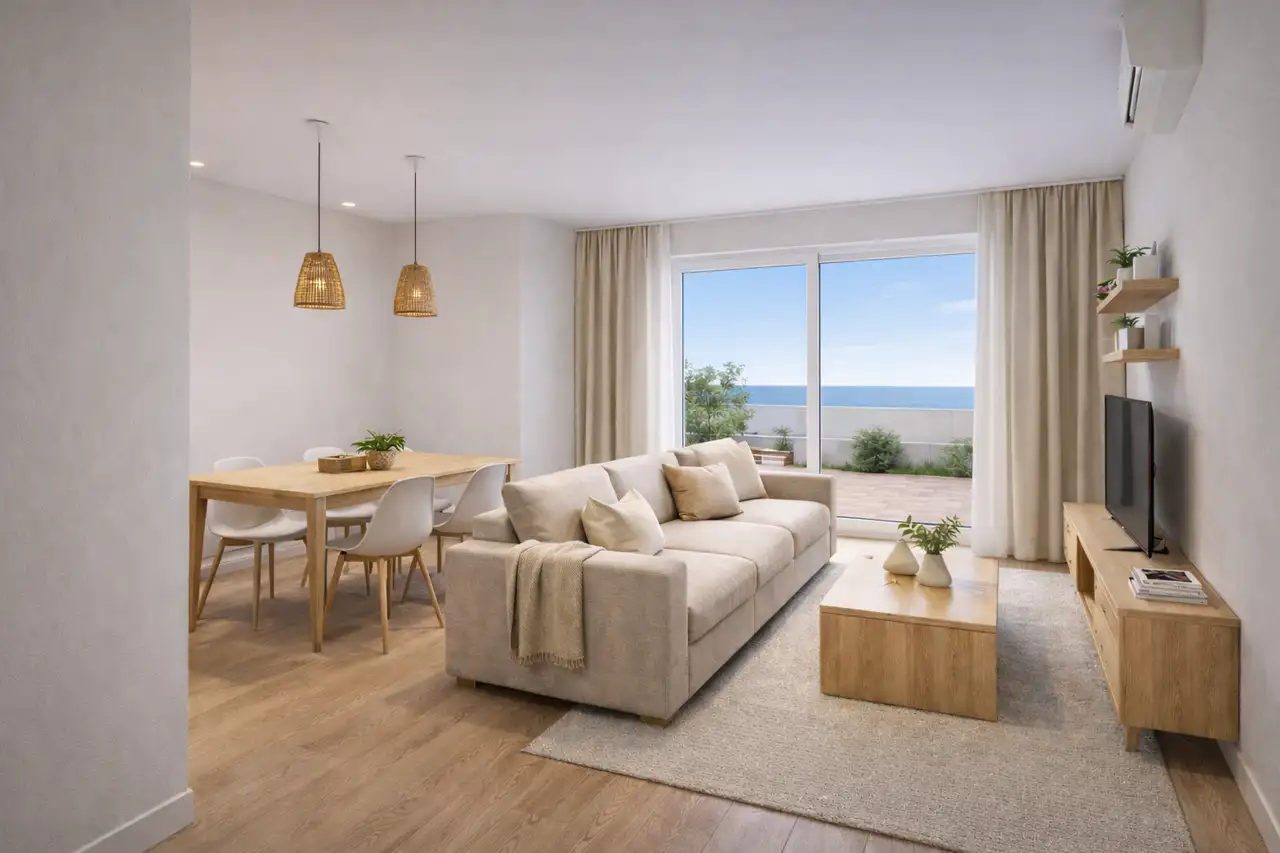 Макарска, Зеленка - двухкомнатная квартира в новостройке с террасой и садом.