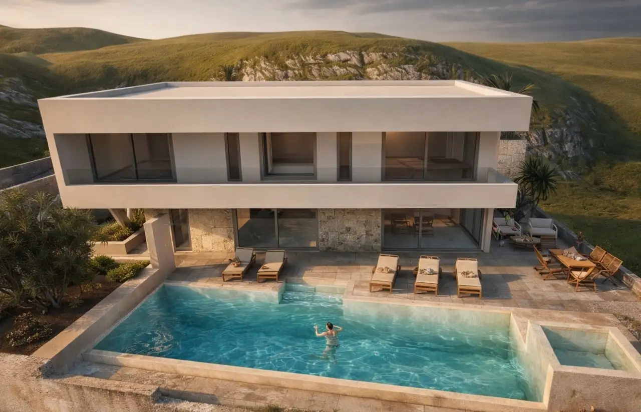 Trogir, Vinišće - Moderna vila s bazenom i pogledom na more