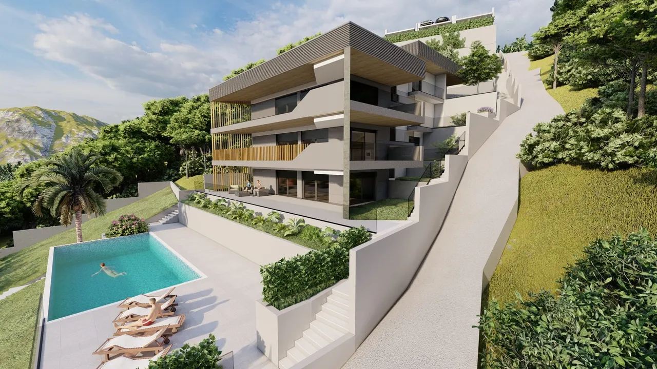 Omiš, Borak – Pozemok s projektom na výstavbu troch luxusných víl 2460m2