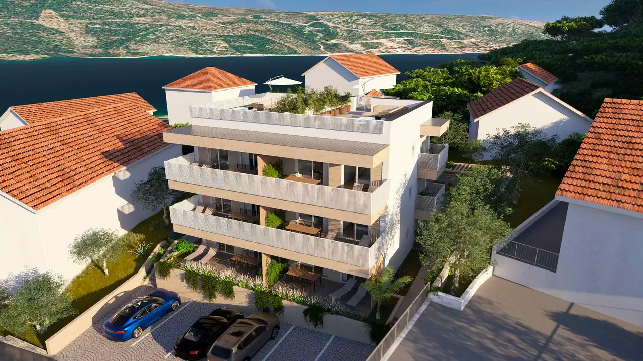 Marina, Poljica - Dvosoban stan s krovnom terasom modernoj novogradnji