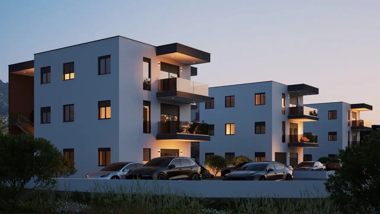Kaštela, Kaštel Stari - Mieszkanie dwupokojowe z tarasem w nowoczesnym nowym budynku