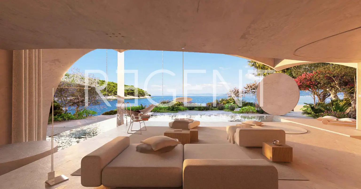 Brač, Postira - Građevinsko zemljište sa projektom vile