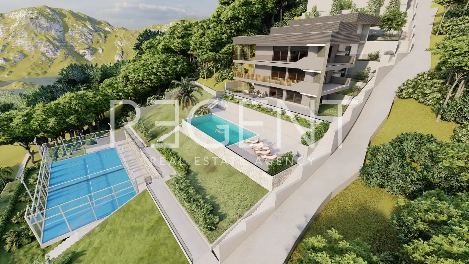 Omiš, Borak – Pozemok s projektom na výstavbu troch luxusných víl 2460m2