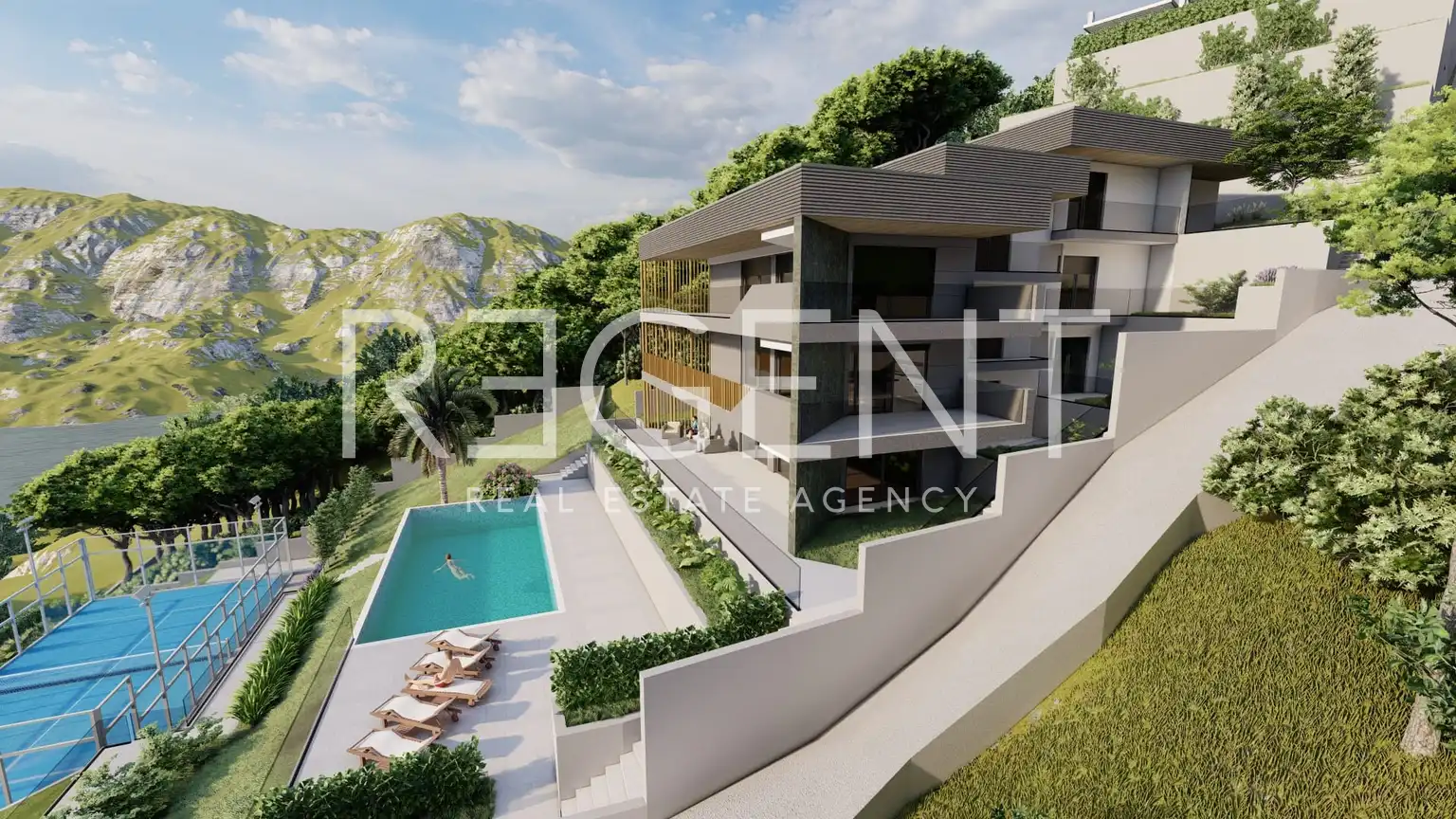 Omiš, Borak – Pozemok s projektom na výstavbu troch luxusných víl 2460m2