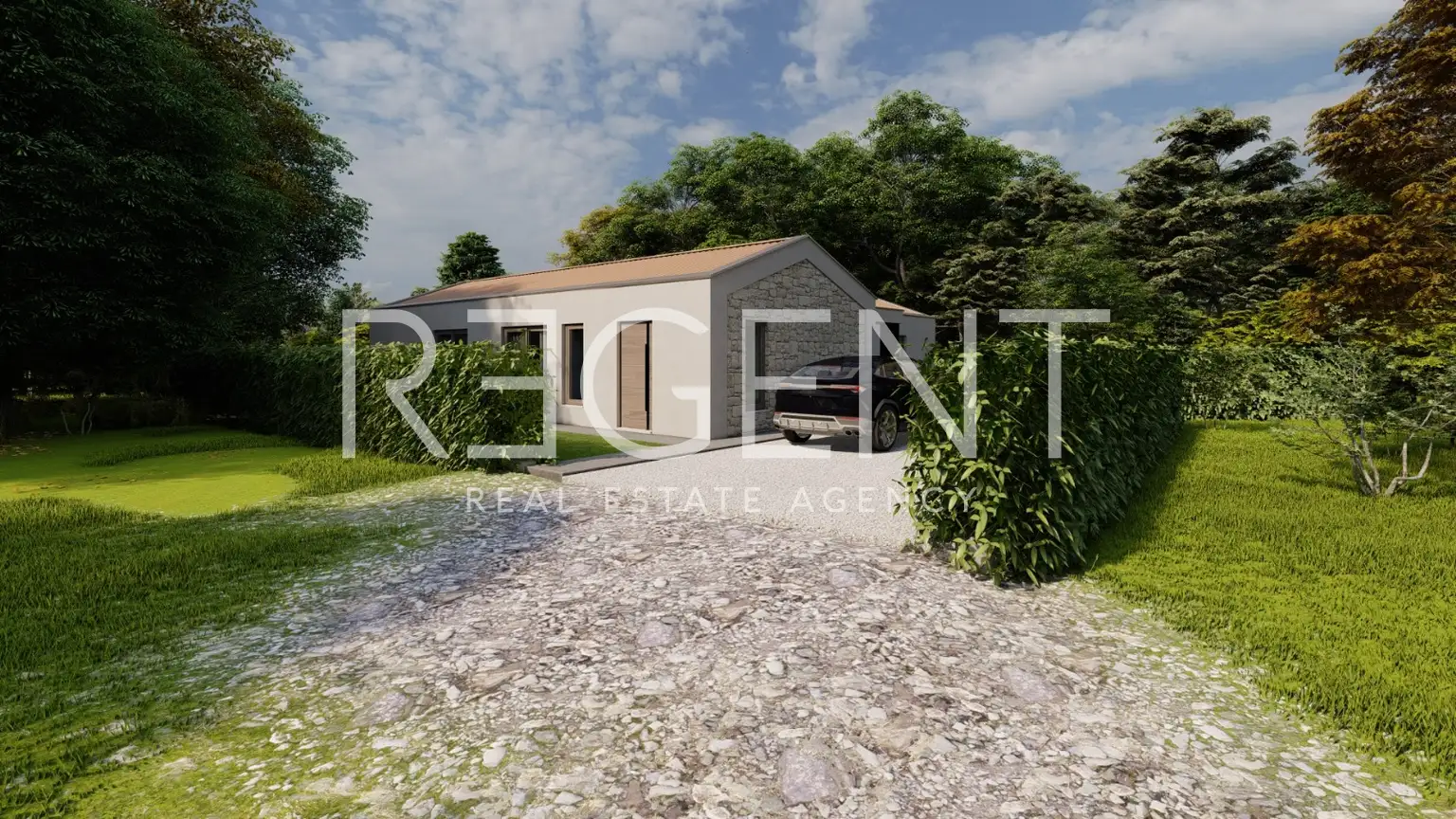 Istria, okolica - nowoczesny dom parterowy w budowie