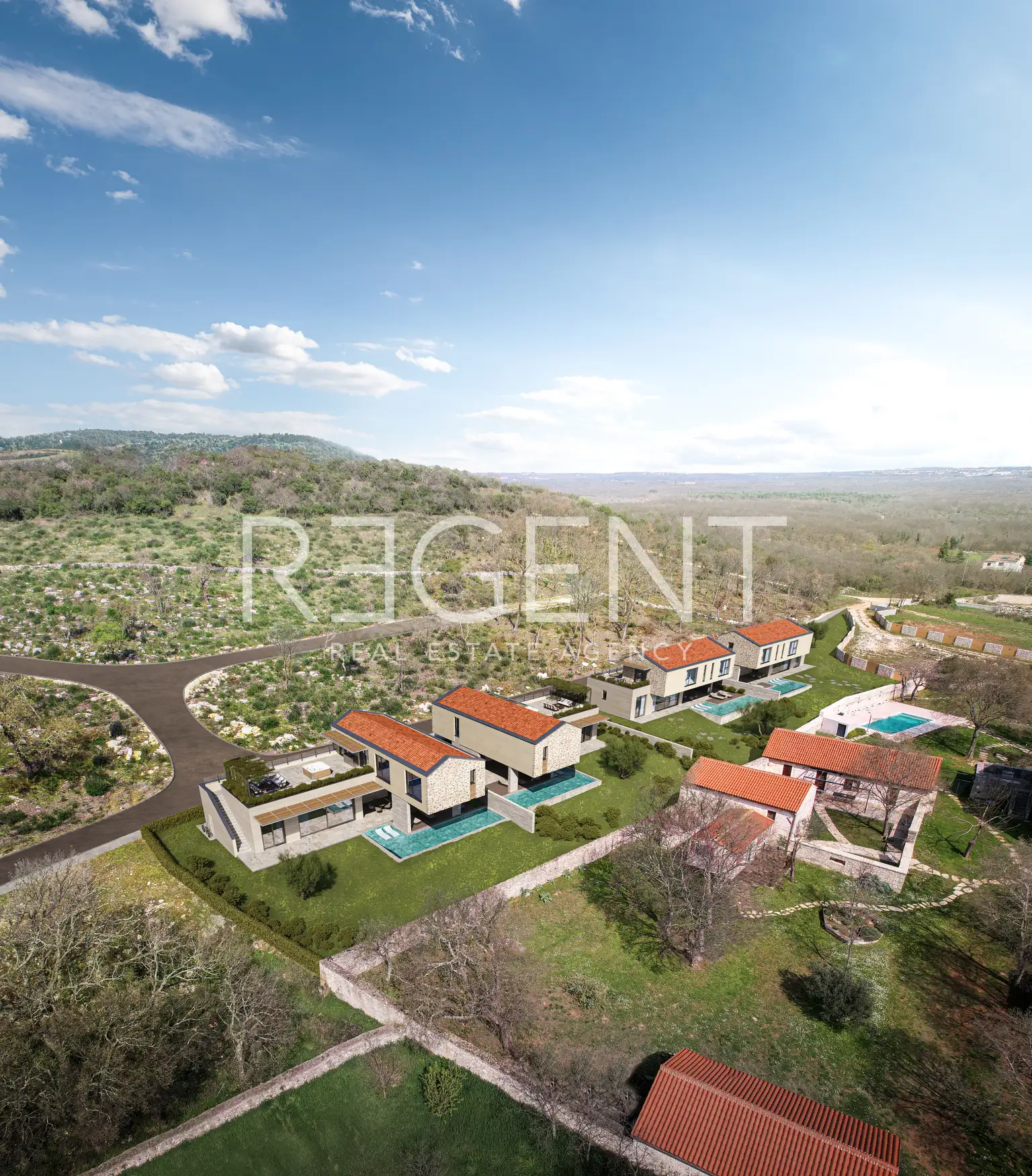 Bale - villa moderne de luxe avec piscine et terrasse sur le toit