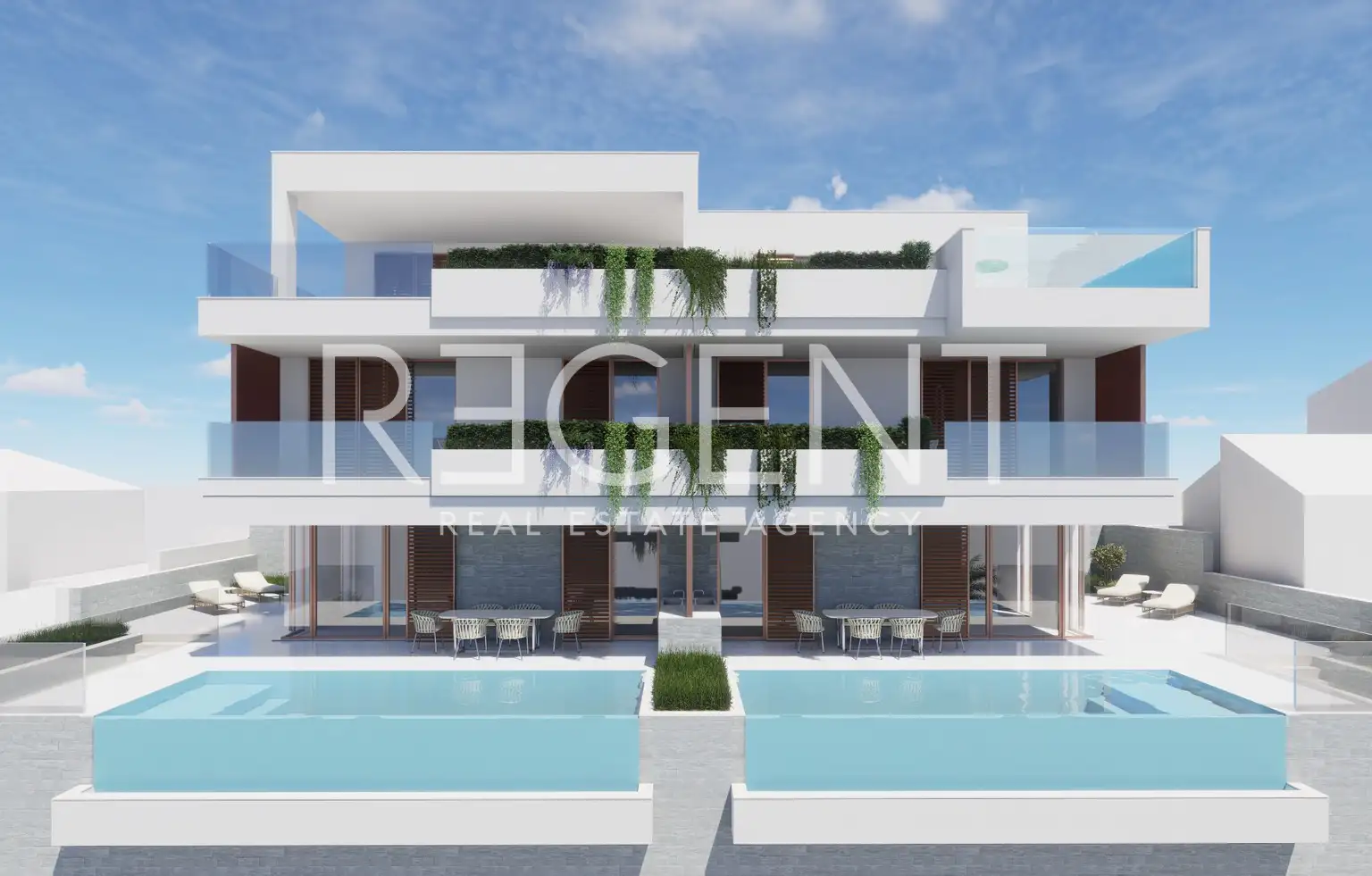 Trogir, Sevid - Luksuzan dvoetažan stan s bazenom