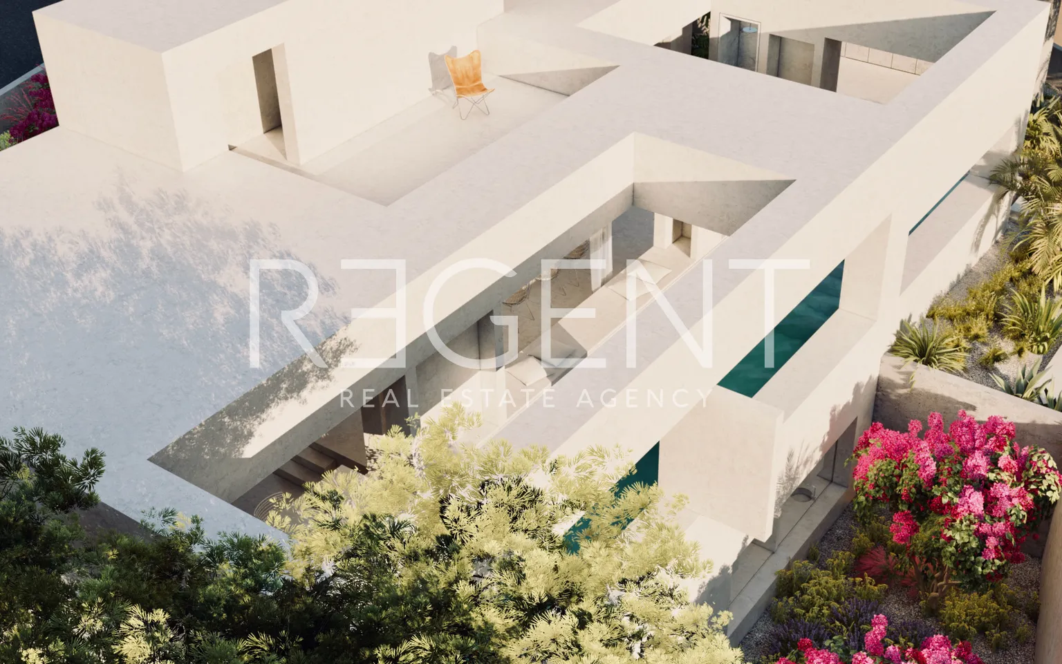 Split, Podstrana, pozemek 1400 m2 s projektem luxusní vily s výhledem na moře