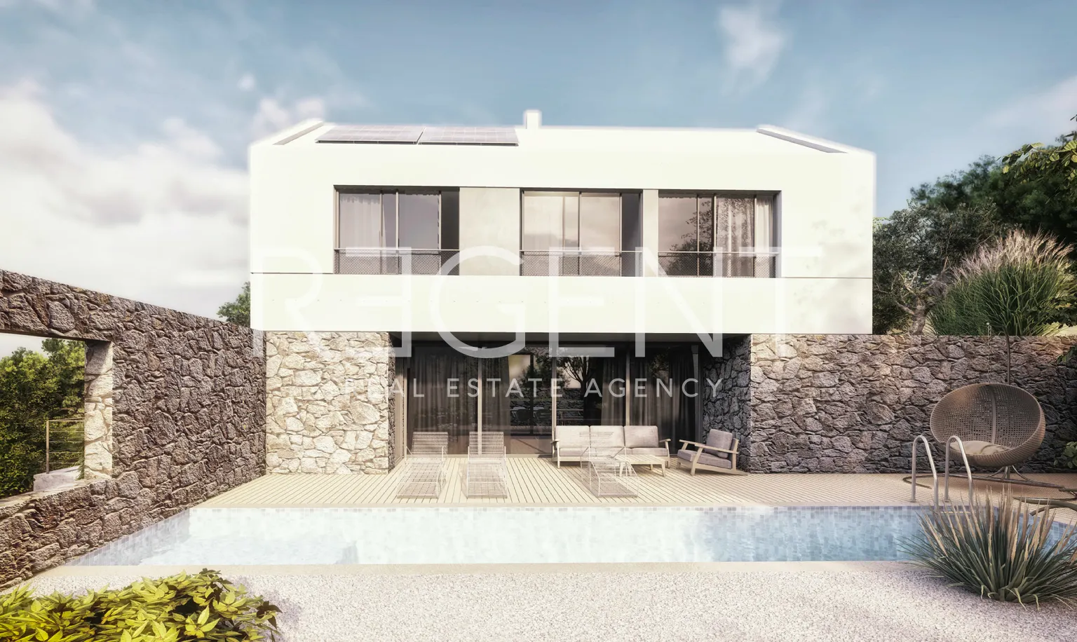 Brač, Farska- građevinsko zemljište s projektom 909m2