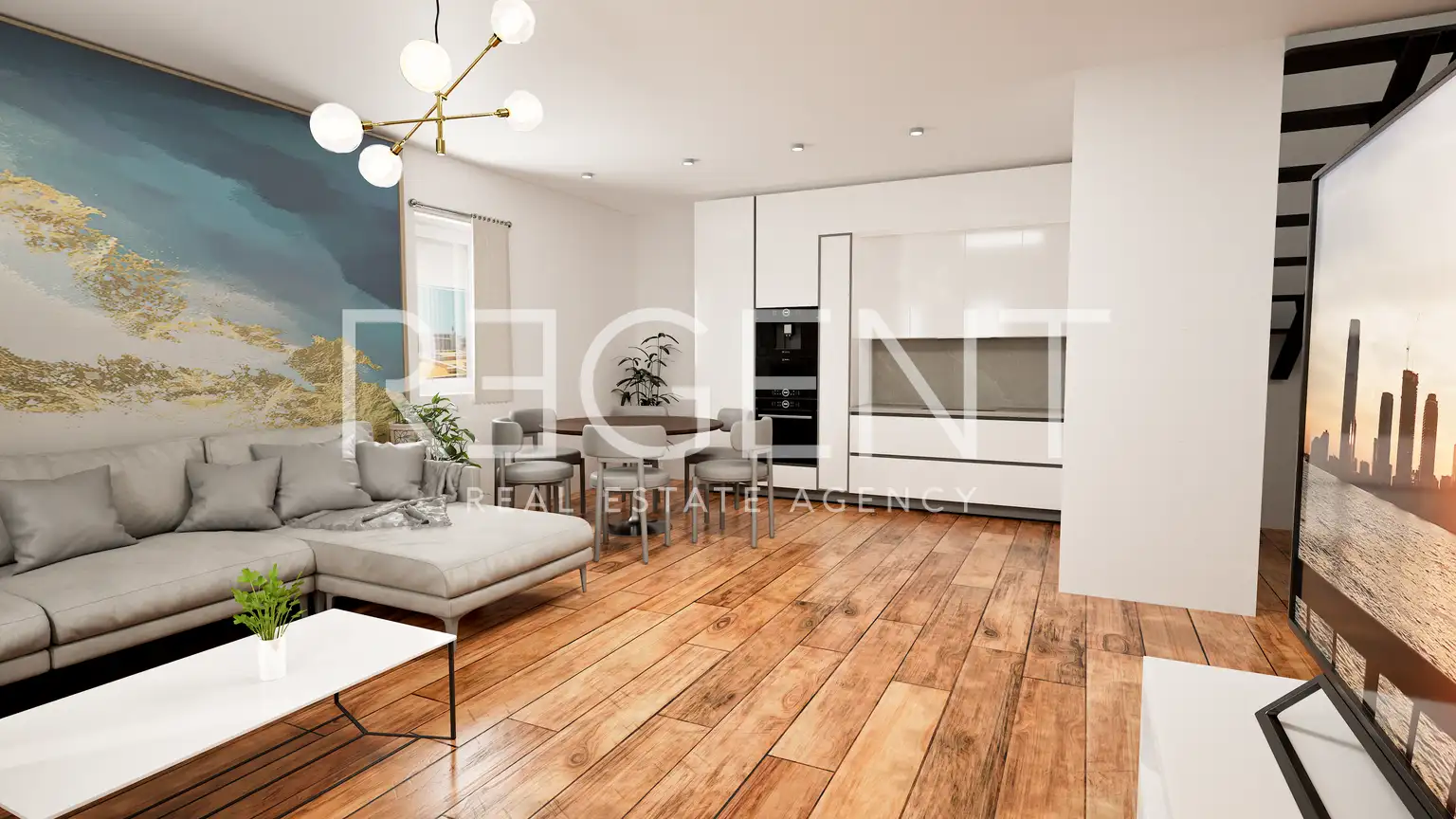 Makarska, Zelenka - Dwupoziomowy penthouse w nowym budynku z garażem