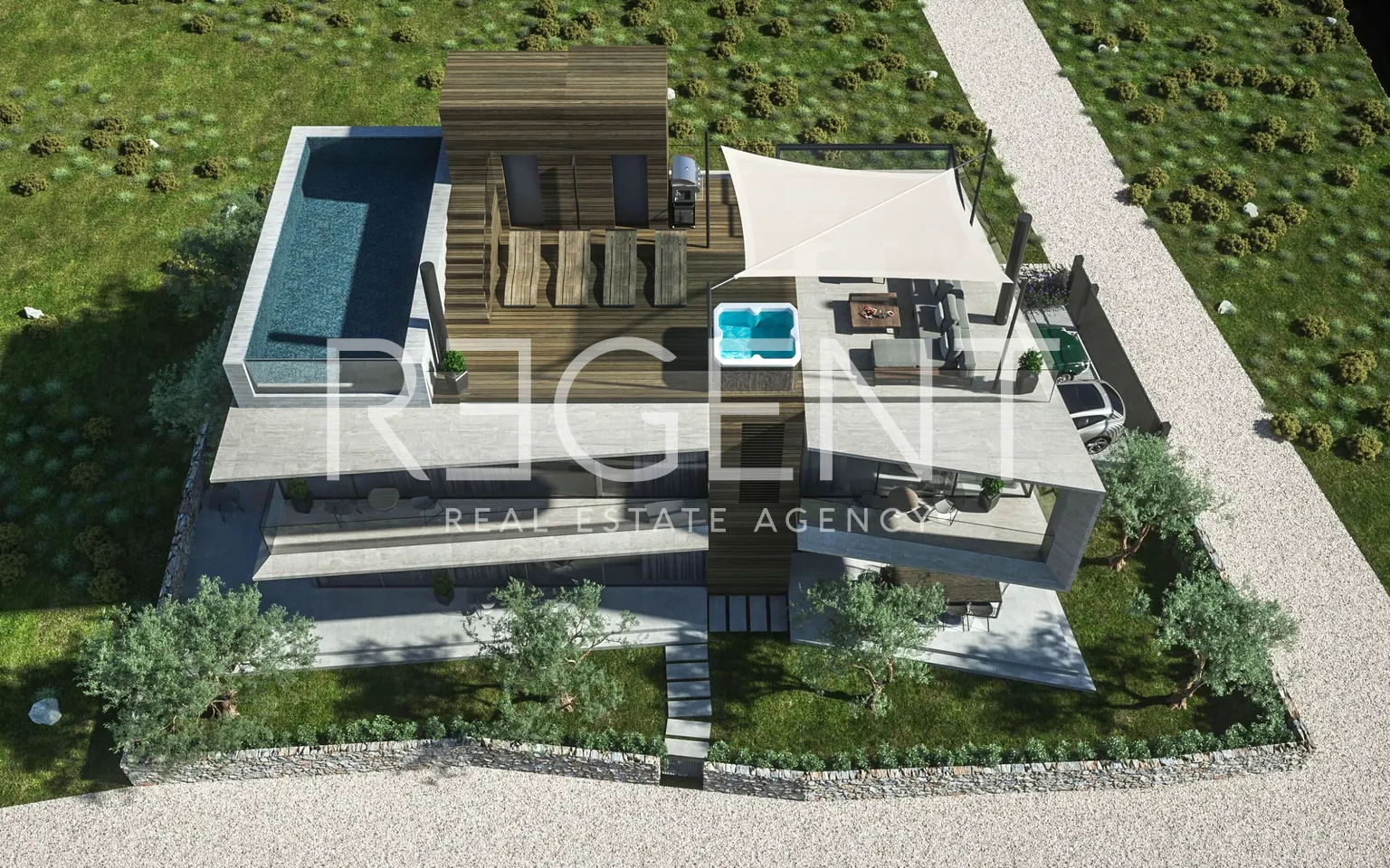 Sukošan – Luxusní moderní vila s bazénem 441 m2