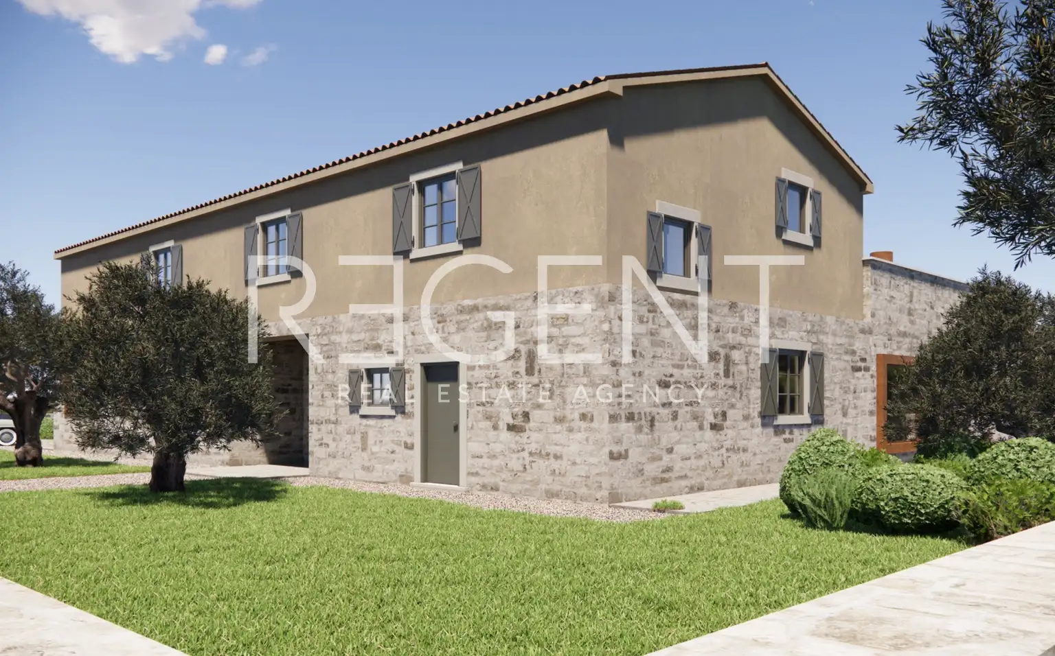 Istra, Buje - Gradbeno zemljišče s projektom in pogledom na morje