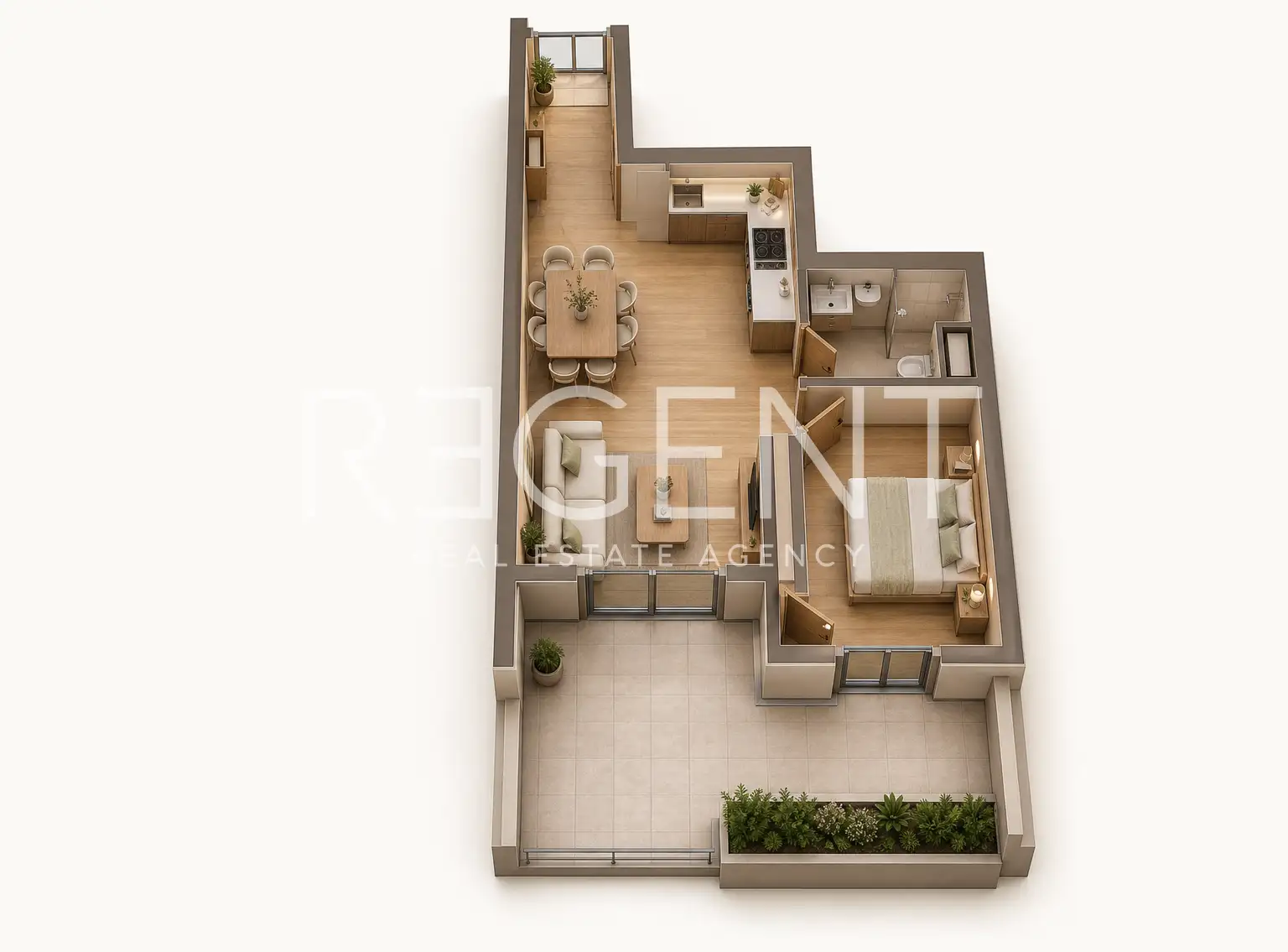 Split, Visoka - Two-bedroom apartment with a terrace and a loggia in a modern new building