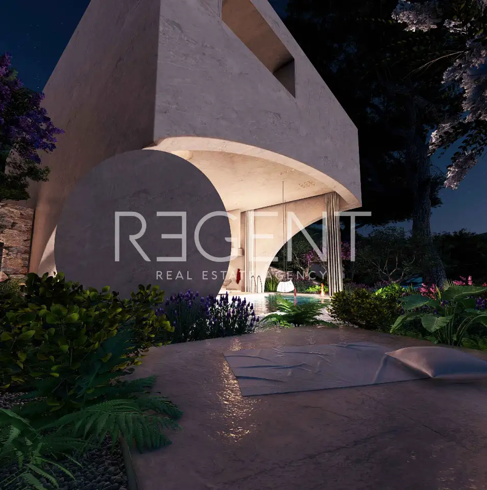 Brač, Postira - Građevinsko zemljište sa projektom vile