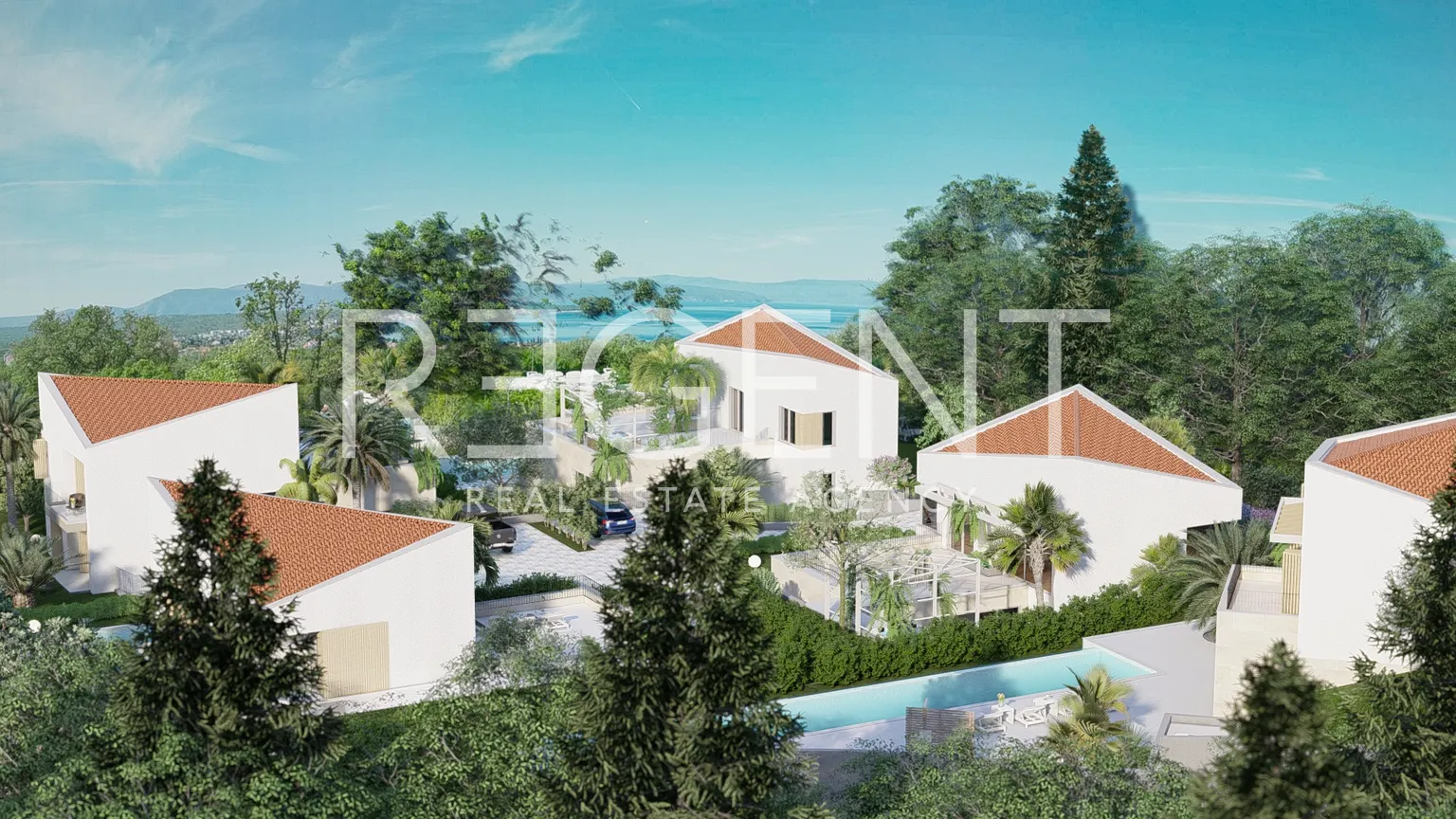 Krk, Malinska - Ville di lusso in fila