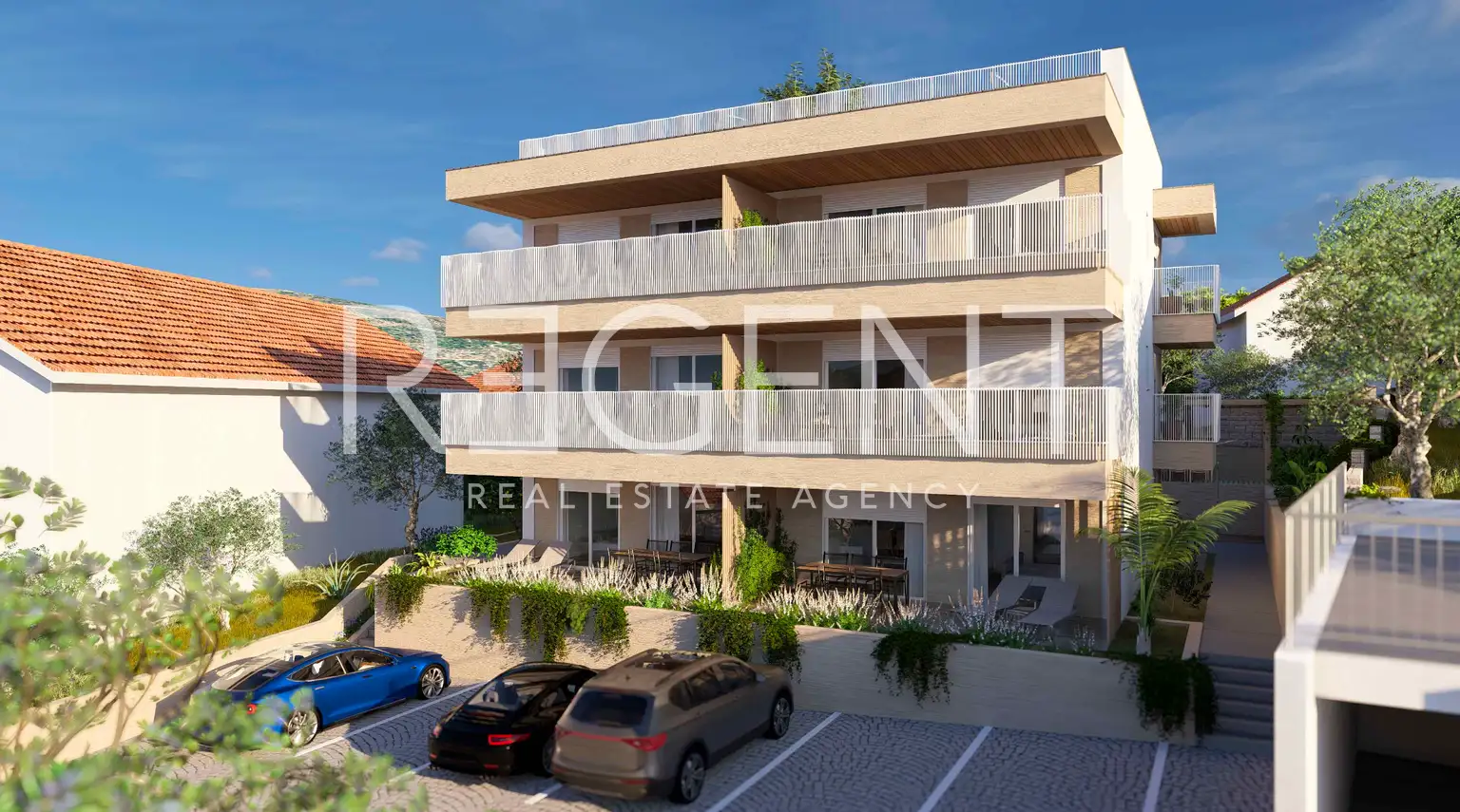 Marina, Poljica - Dvosoban stan s krovnom terasom modernoj novogradnji