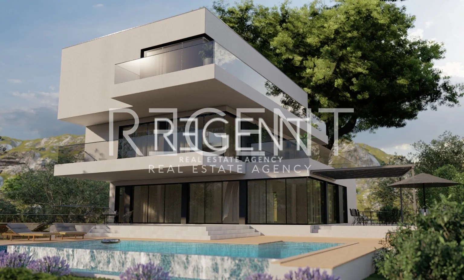 Šibenik, Rogoznica- Terrain avec un projet de construction de deux villas de luxe 1741m2