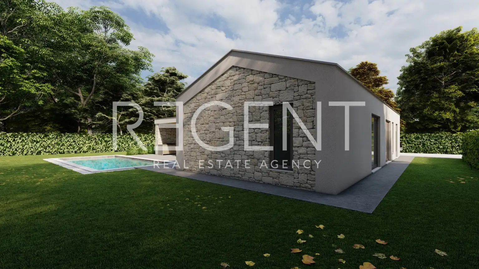 Istria, okolica - nowoczesny dom parterowy w budowie