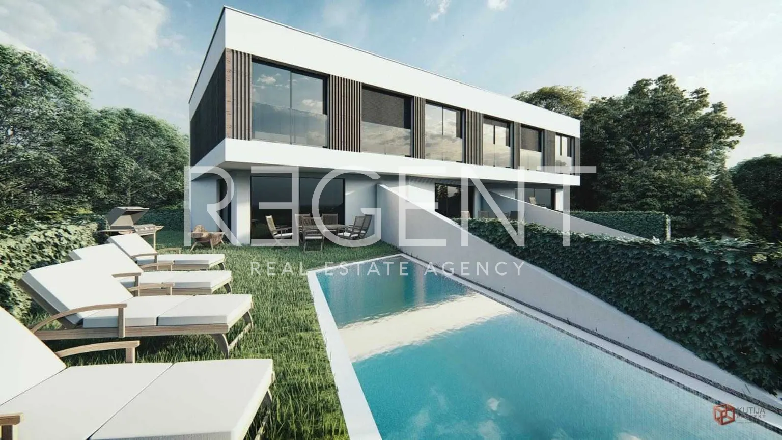 Pag, Mandre - Modern two-story apartment with pool, new building