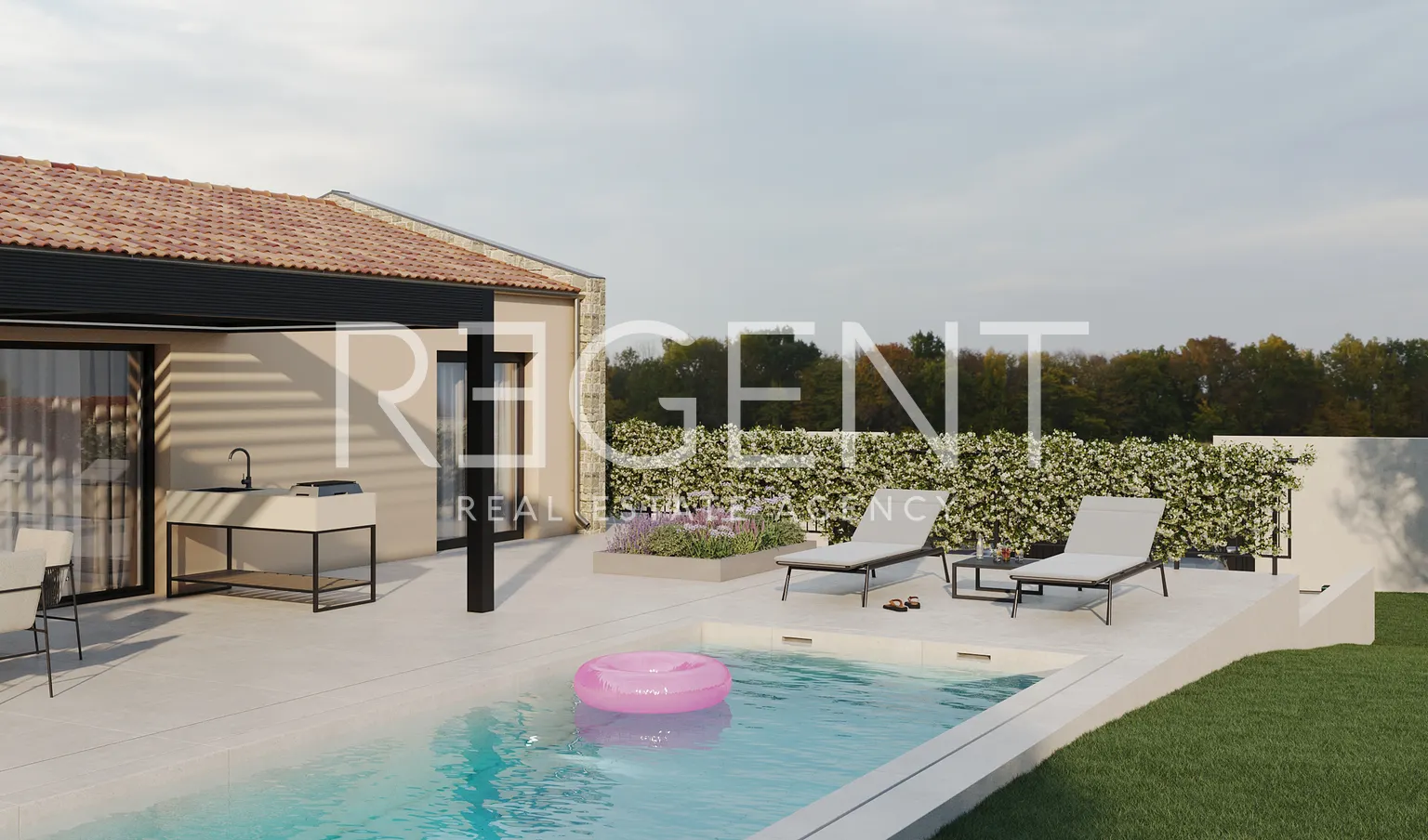 Istra, Žminj - Moderna prizemnica s bazenom 106 m2