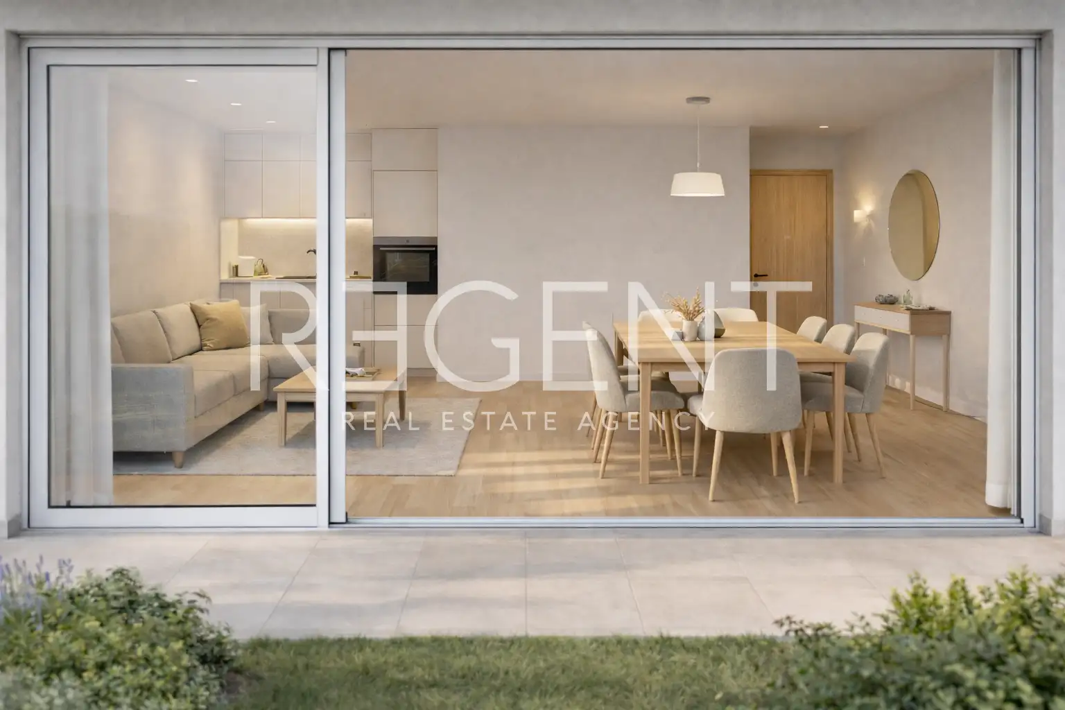 Makarska, Zelenka - dwupokojowe mieszkanie w nowym budynku z tarasem i ogrodem