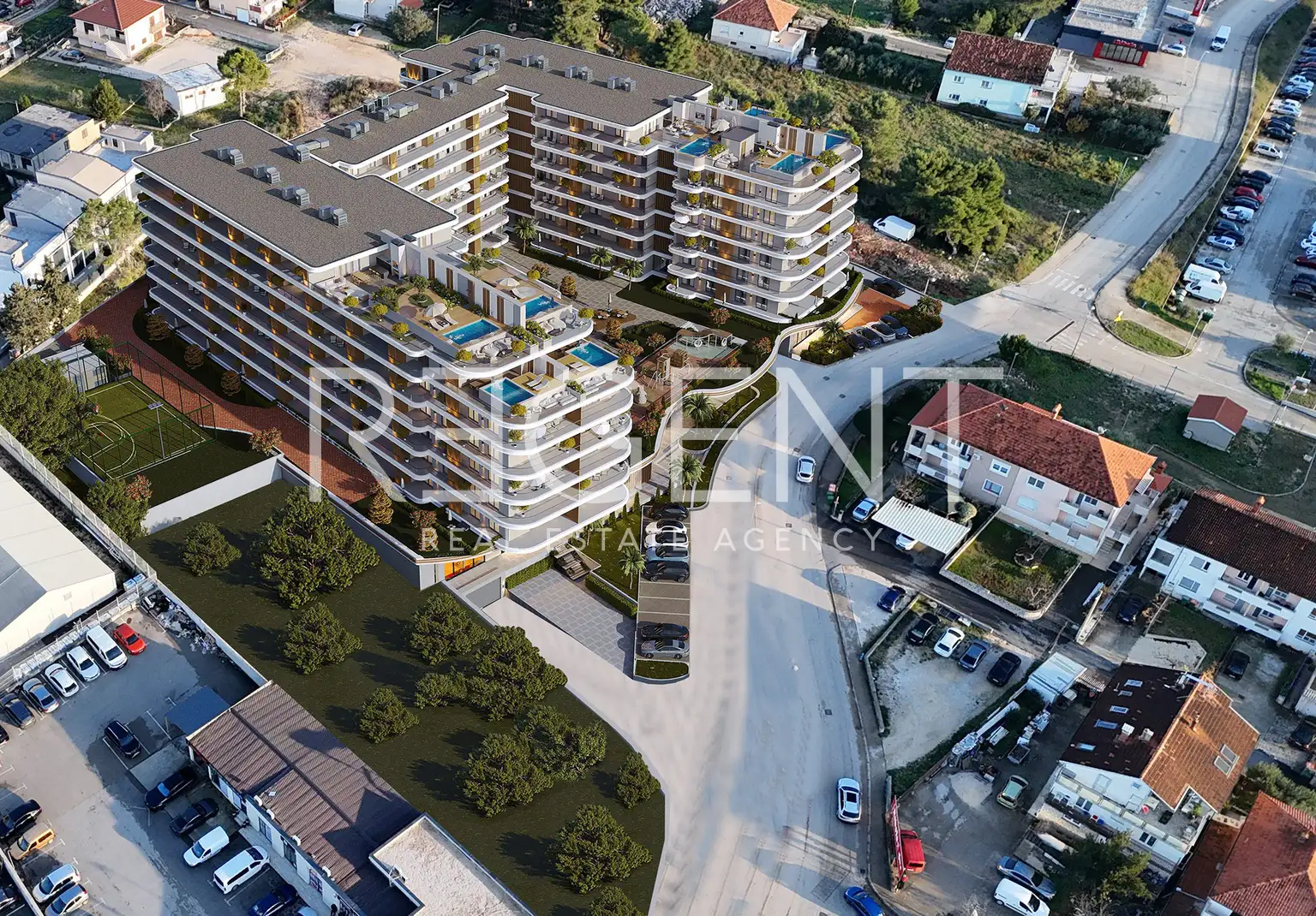 Zadar, Červené domky - Luxusní třípokojový byt 78 m2 novostavba