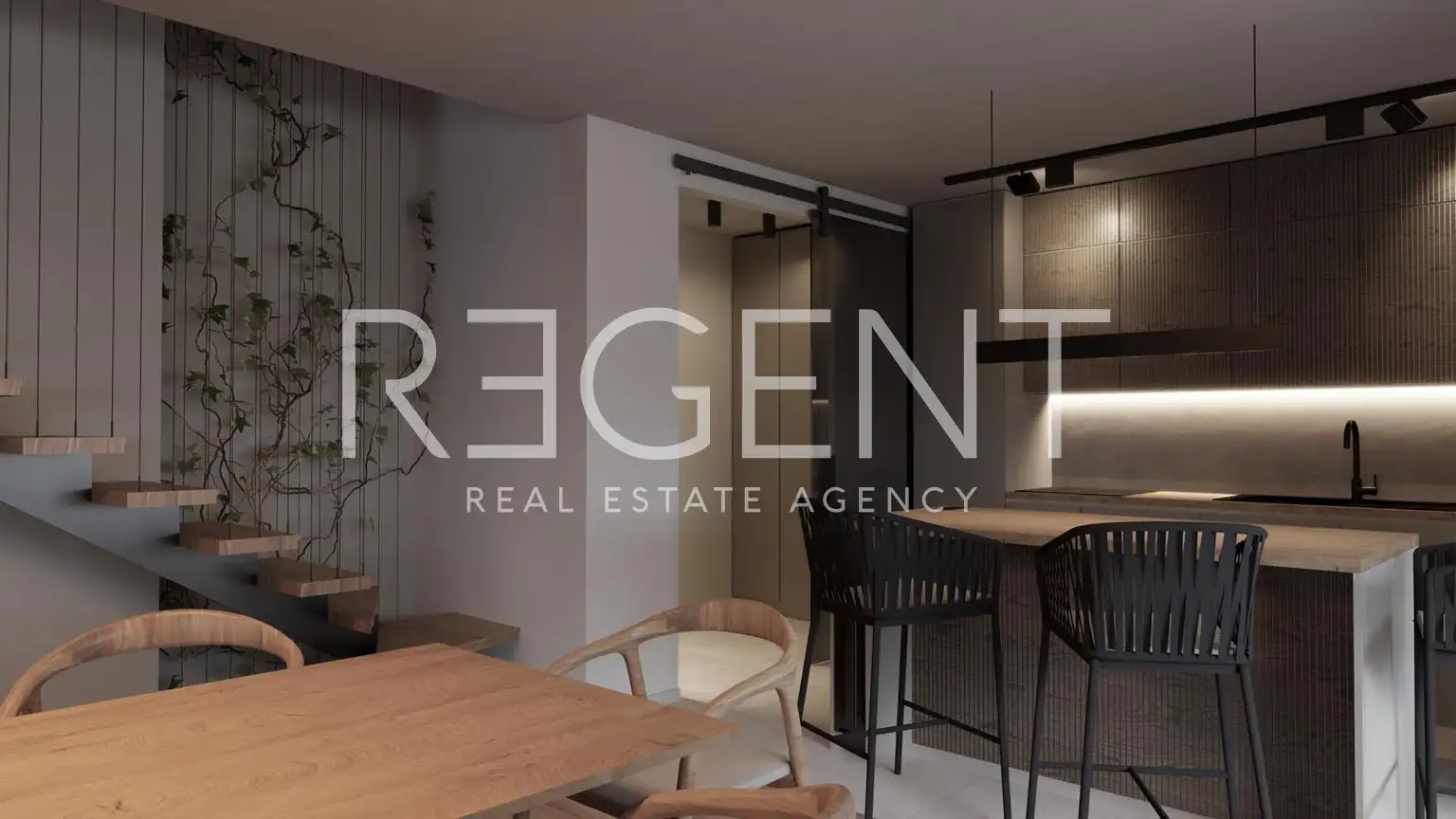 Brač, Postira – penthouse S3 avec terrasse sur le toit, garage et vue