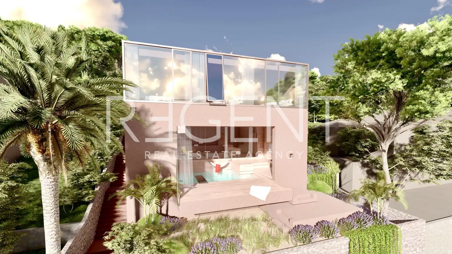 Hvar, Jelsa - Pozemok s projektom vily 718 m2