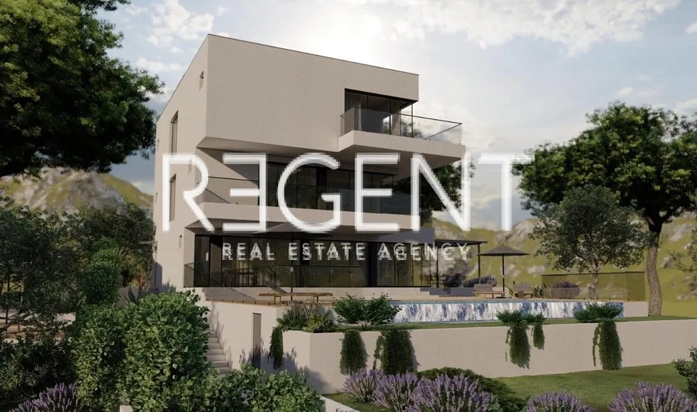 Šibenik, Rogoznica- Terrain avec un projet de construction de deux villas de luxe 1741m2